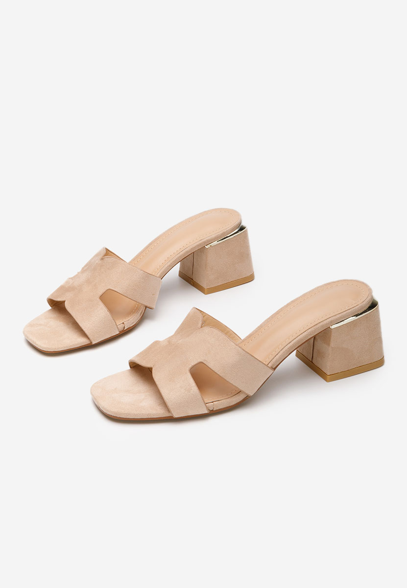 Ciabatte con tacco Velmia beige