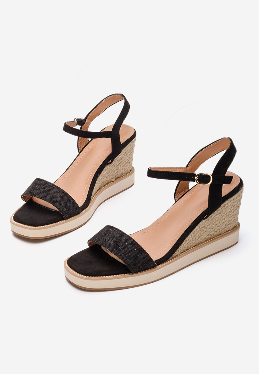 Sandali con zeppa Valesia nero