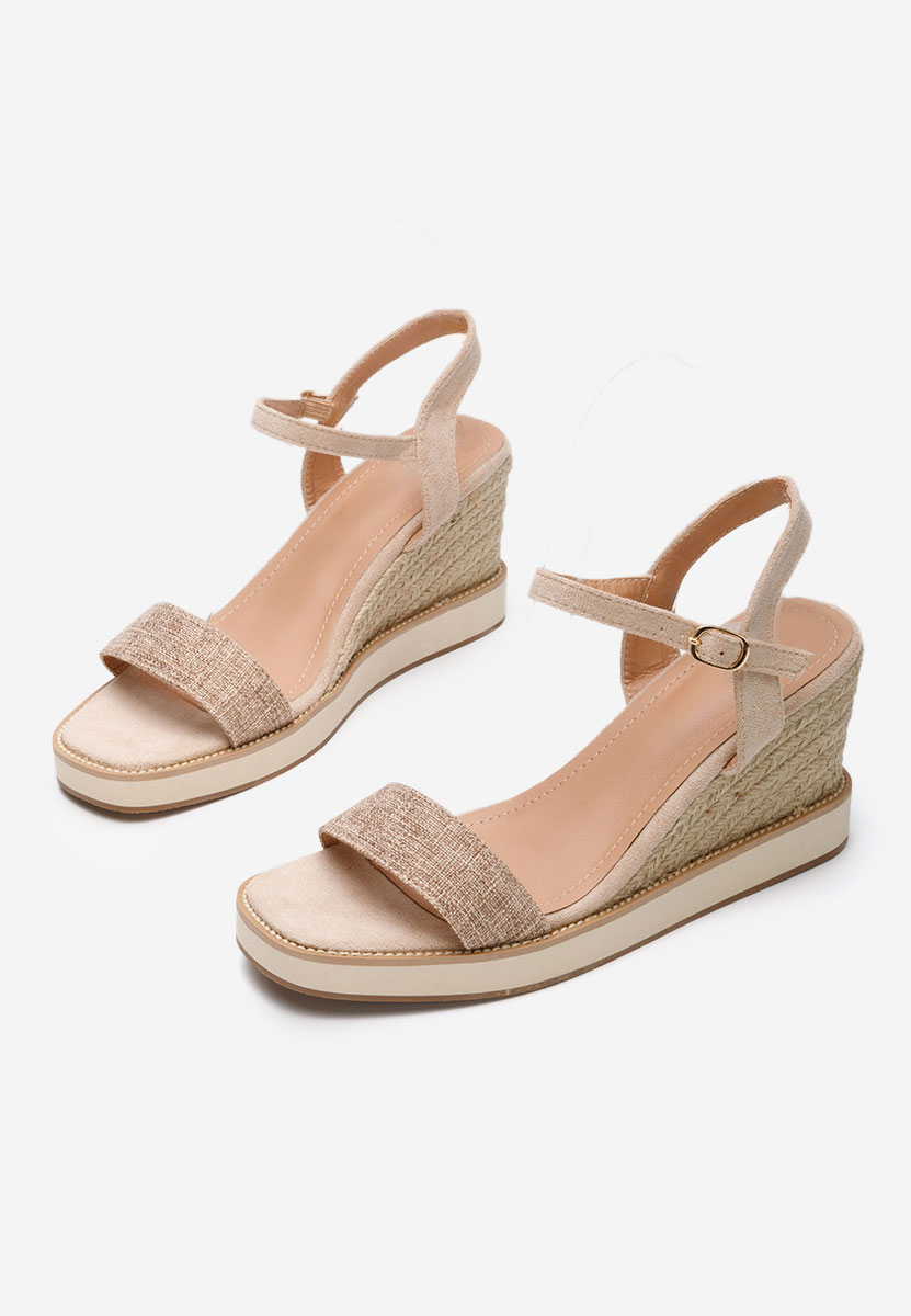 Sandali con zeppa Valesia cachi