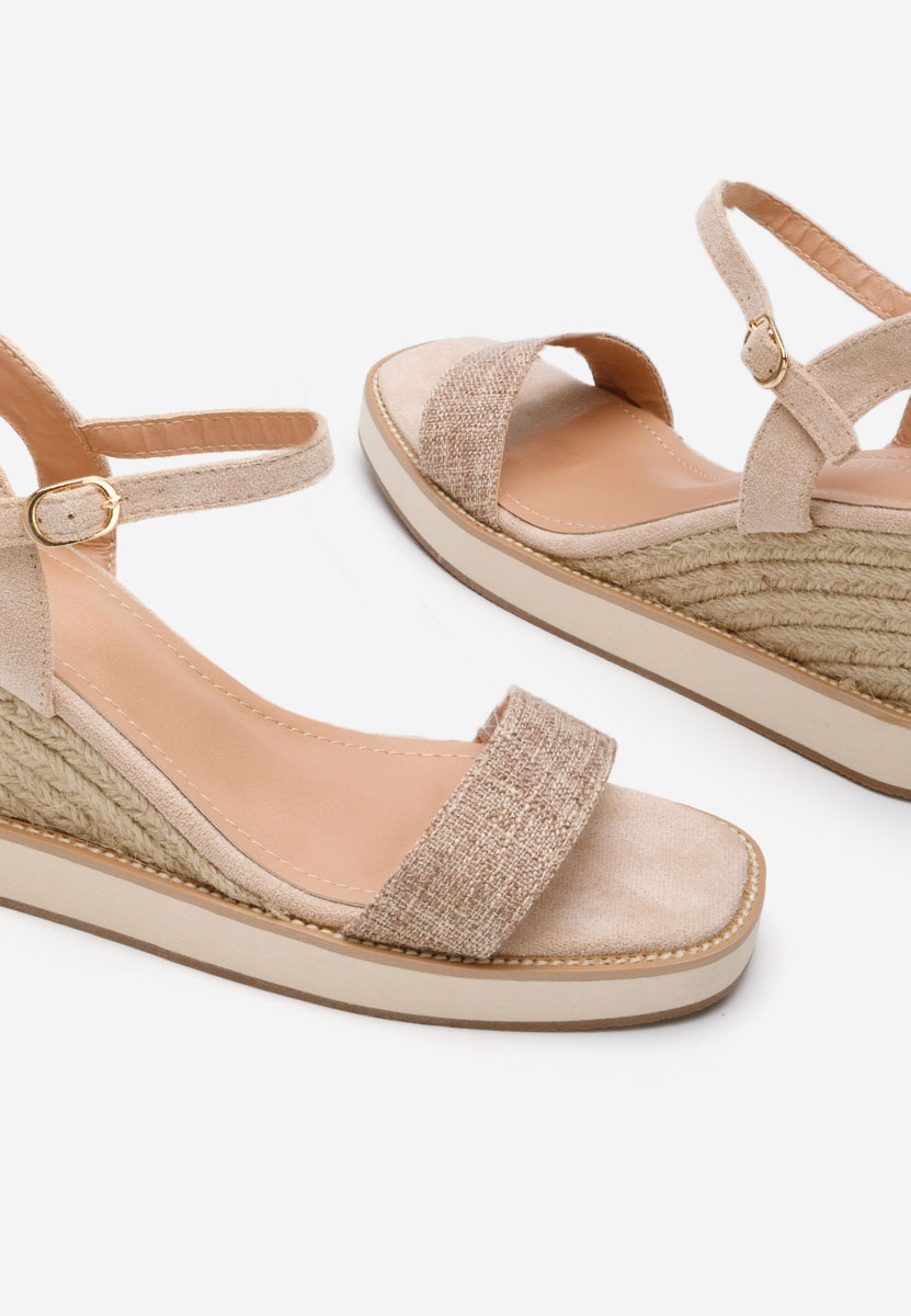 Sandali con zeppa Valesia cachi