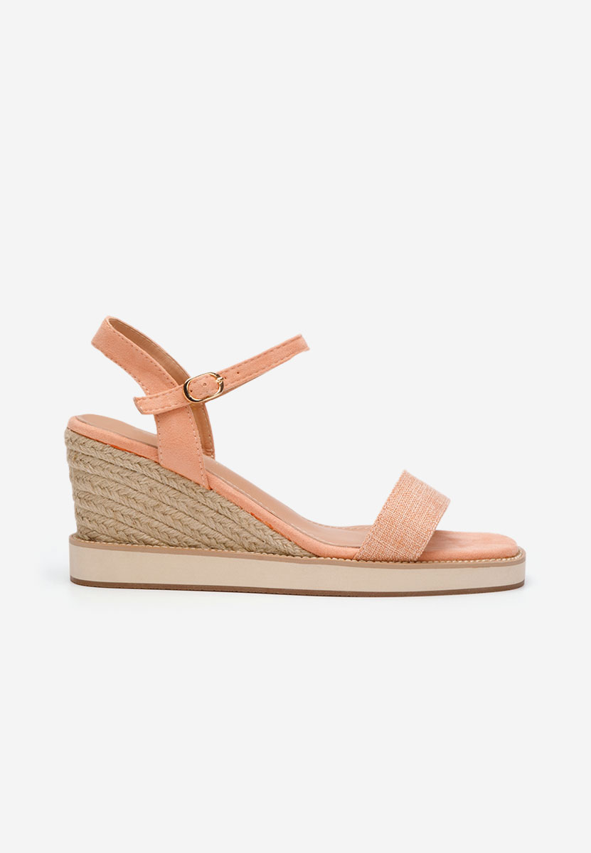 Sandali con zeppa Valessia corallo