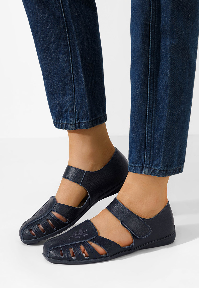 Ballerine cuoio Emmeline blu marine