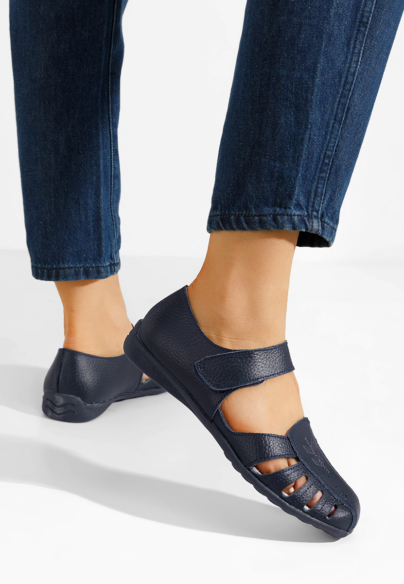 Ballerine cuoio Emmeline blu marine