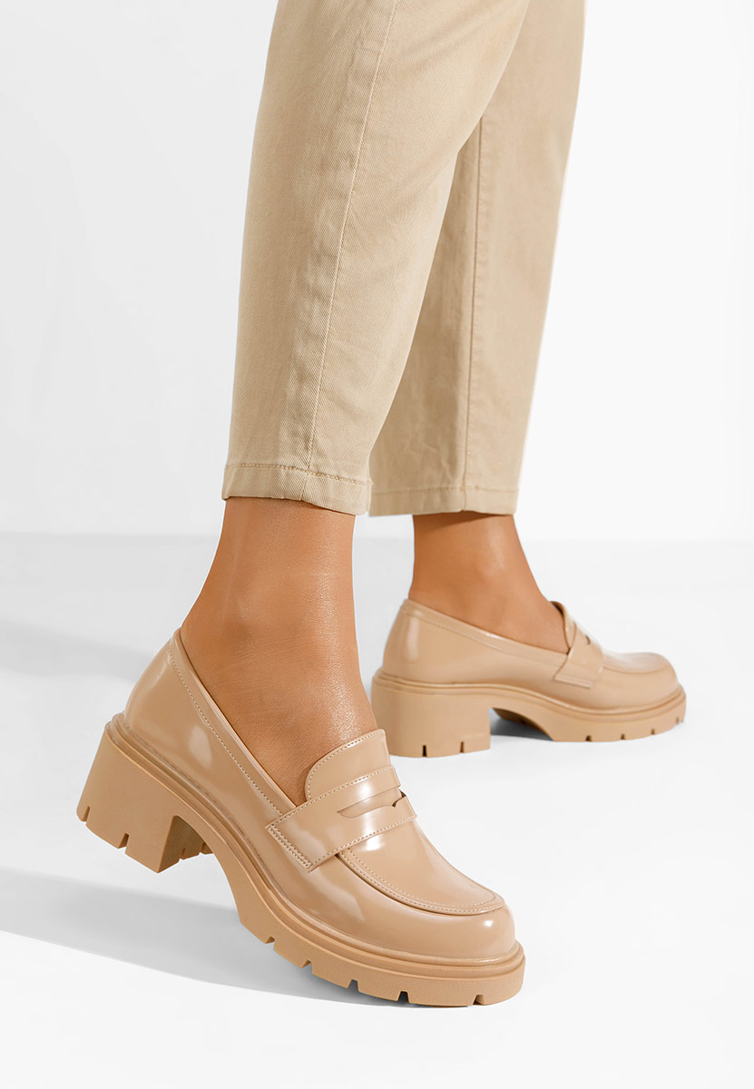 Mocassini con tacco Naera V3 beige