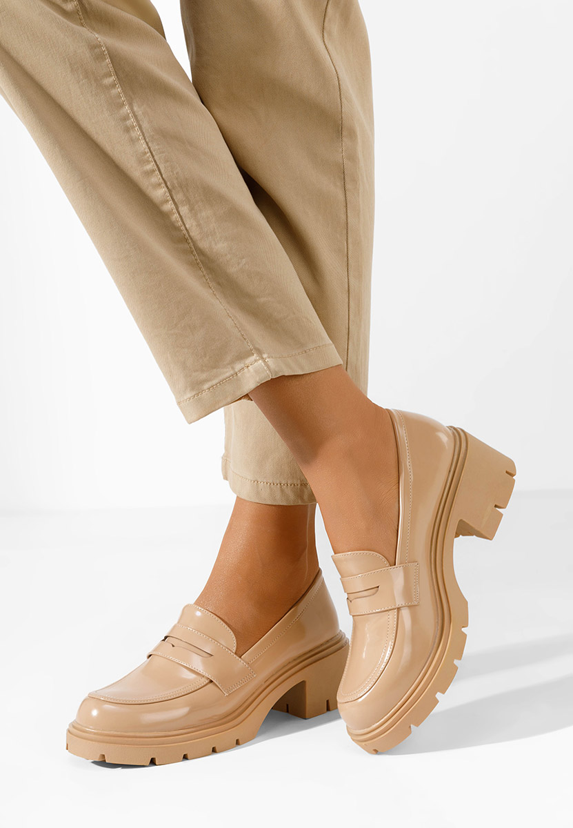 Mocassini con tacco Naera V3 beige