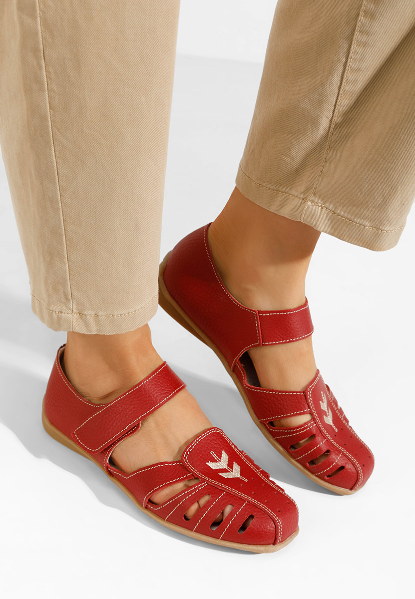 Ballerine pelle Emmeline rosso