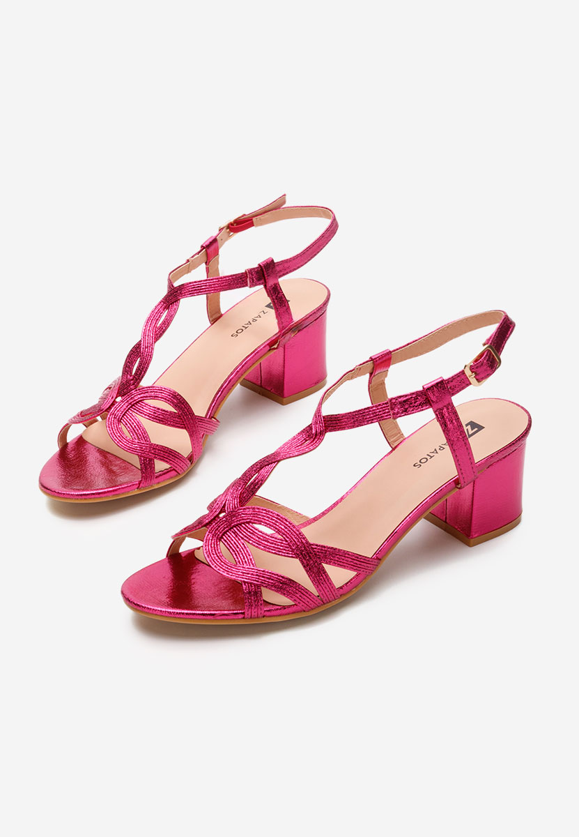 Sandali con tacco largo Siltia fucsia