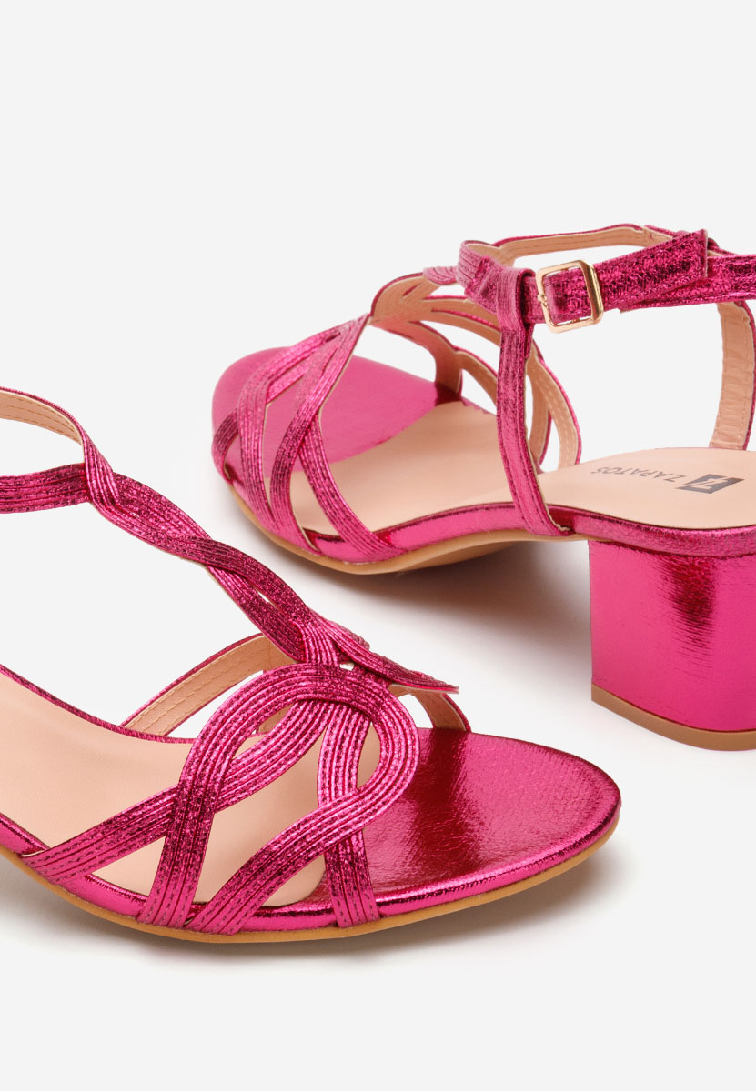 Sandali con tacco largo Siltia fucsia