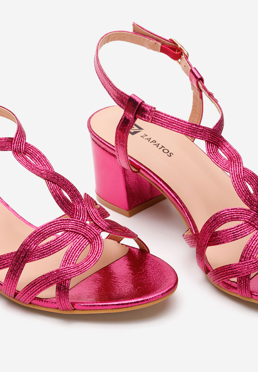 Sandali con tacco largo Siltia fucsia