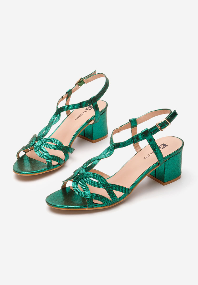 Sandali con tacco largo Siltia verdi