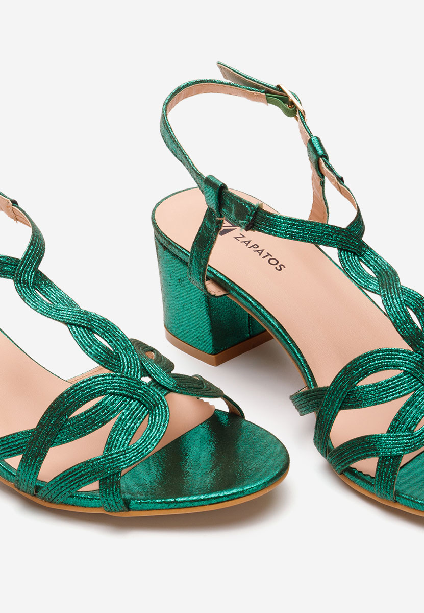 Sandali con tacco largo Siltia verdi