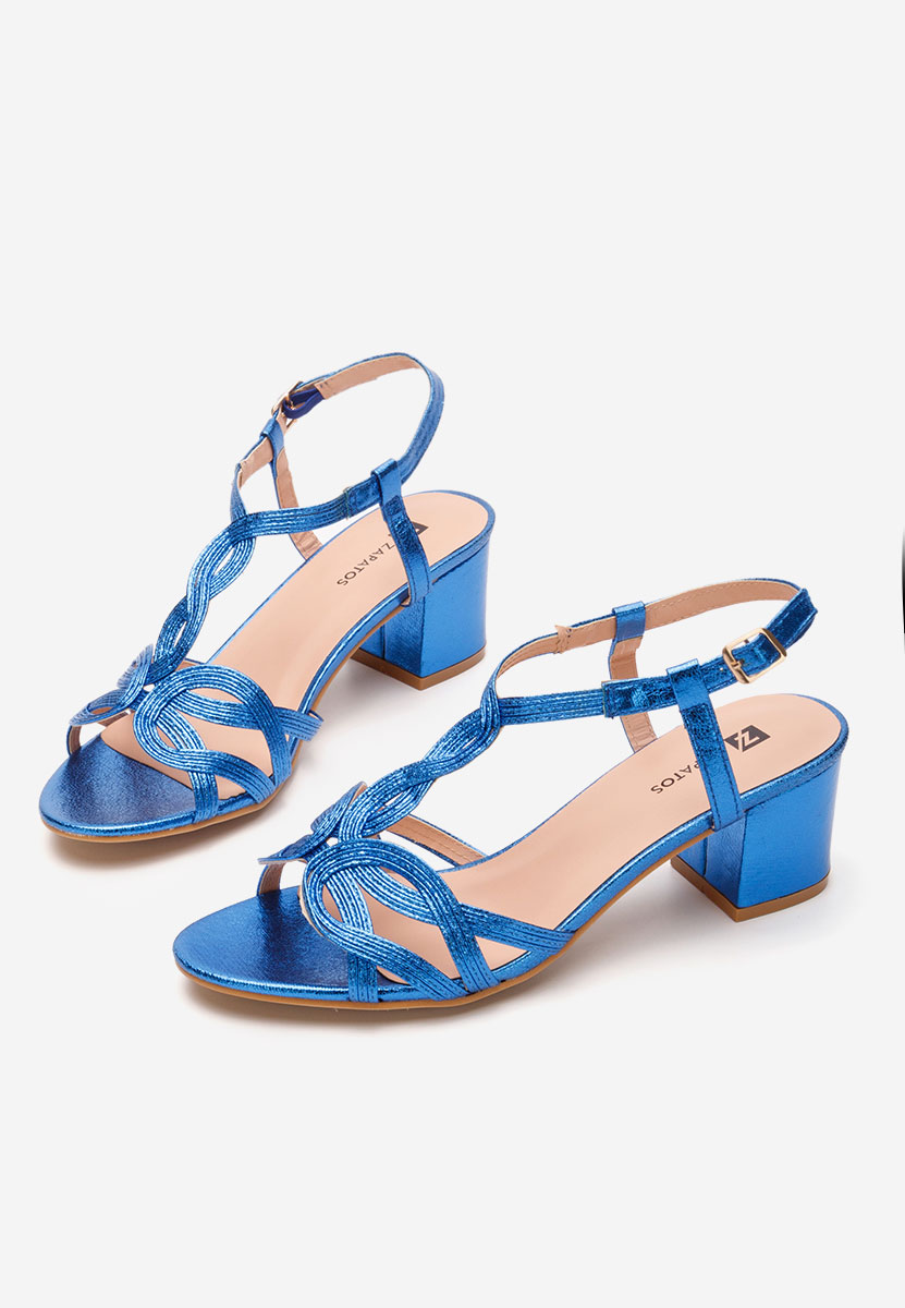 Sandali con tacco largo Siltia blu