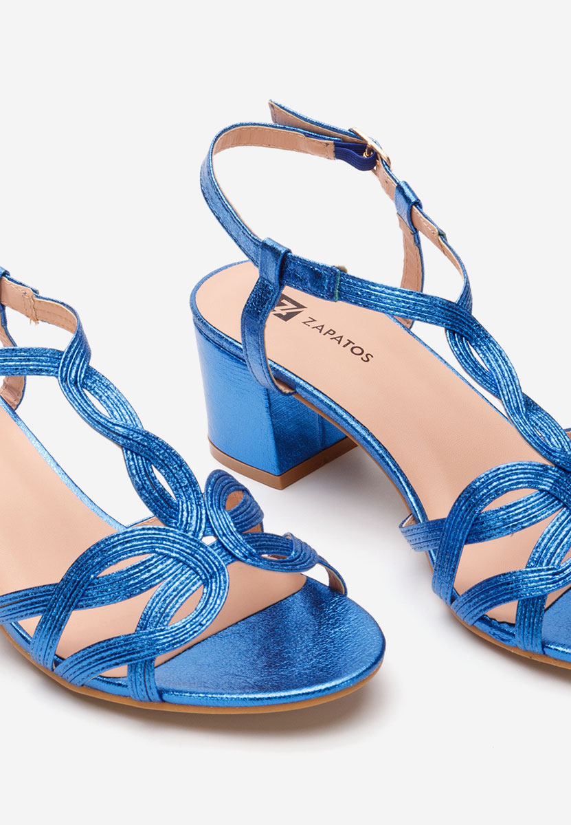 Sandali con tacco largo Siltia blu