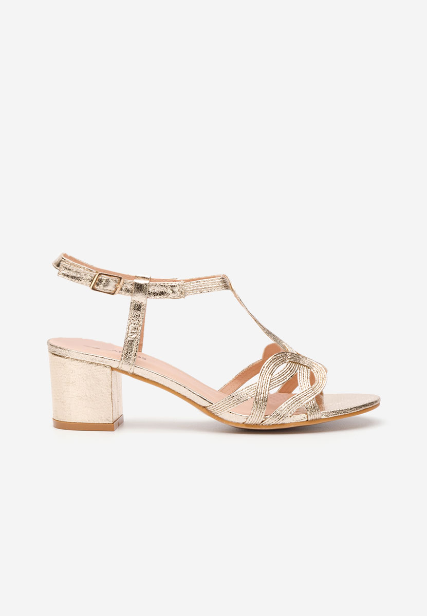 Sandali con tacco largo Siltia oro