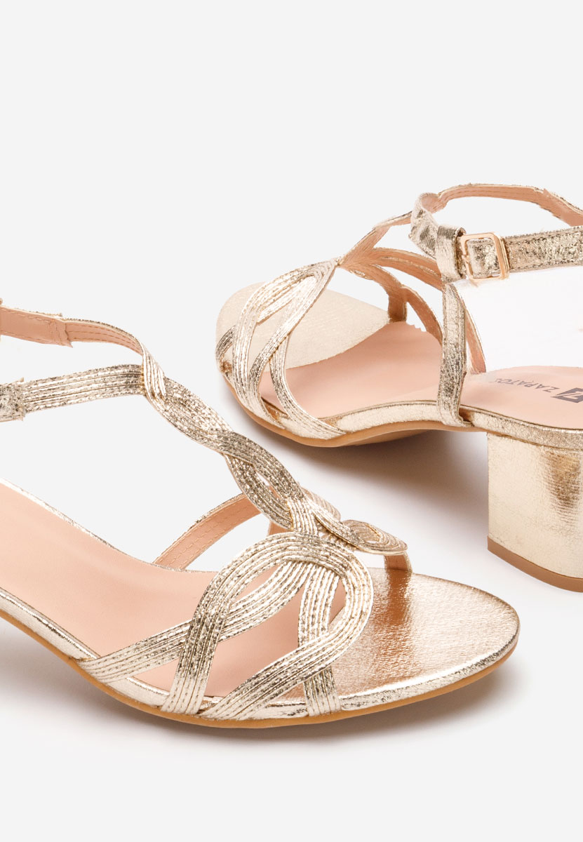 Sandali con tacco largo Siltia oro