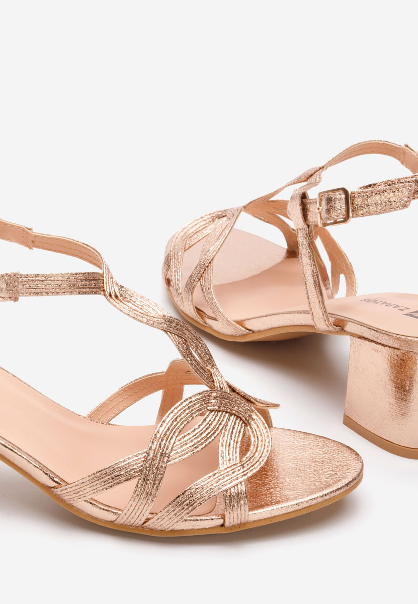 Sandali con tacco largo Siltia champagne