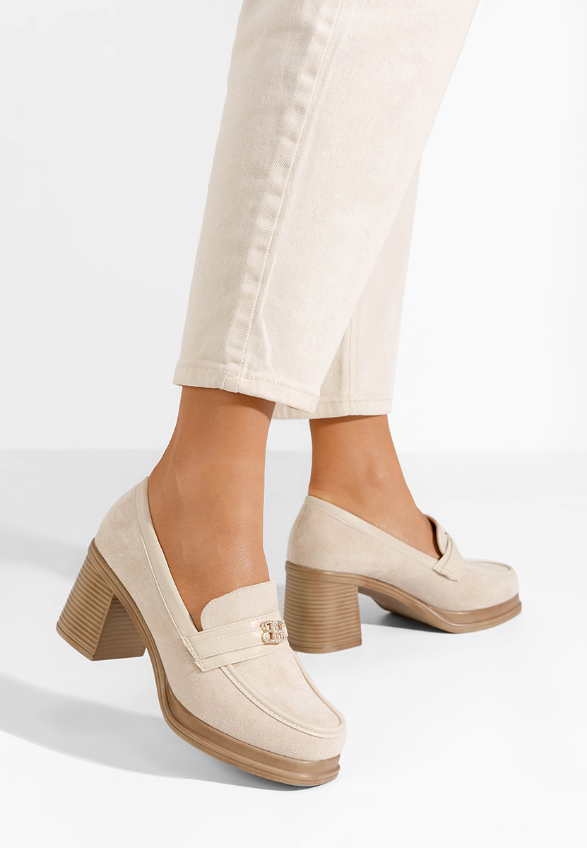 Mocassini con tacco Jonsia beige