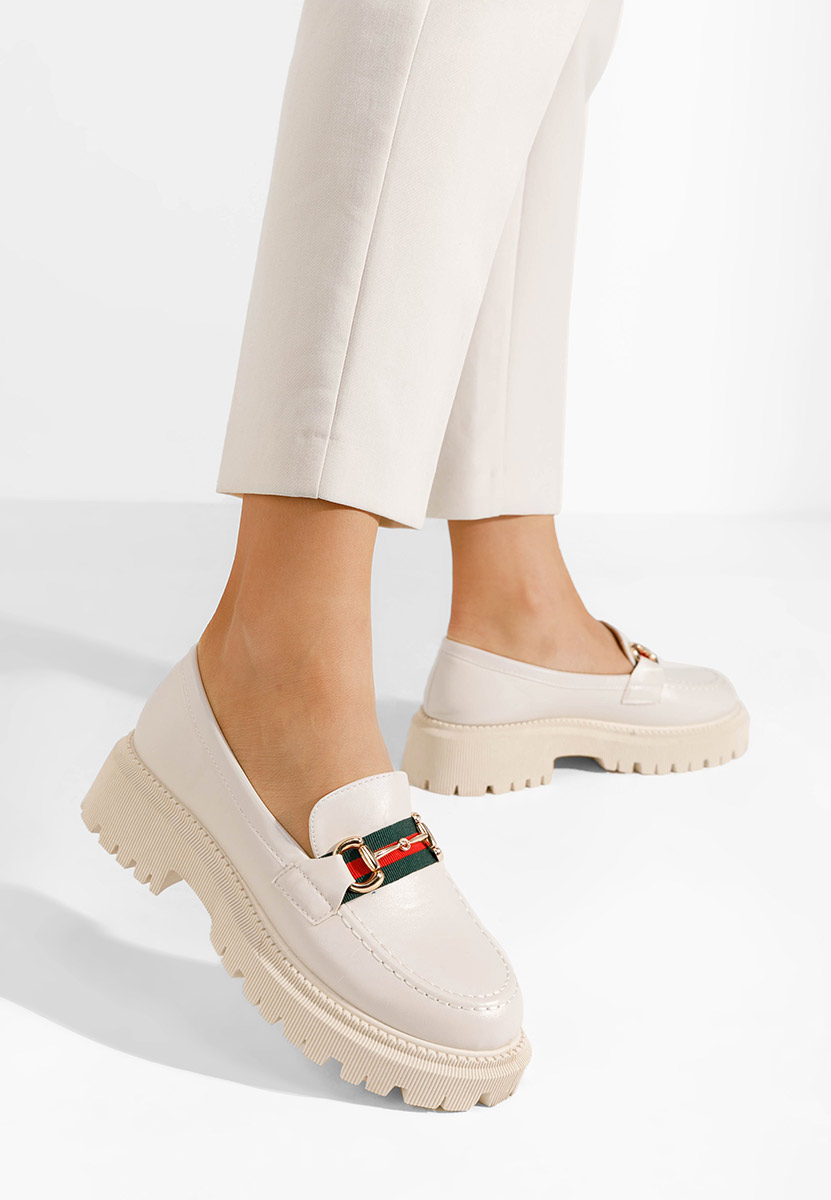 Mocassini con plateau Hindira beige