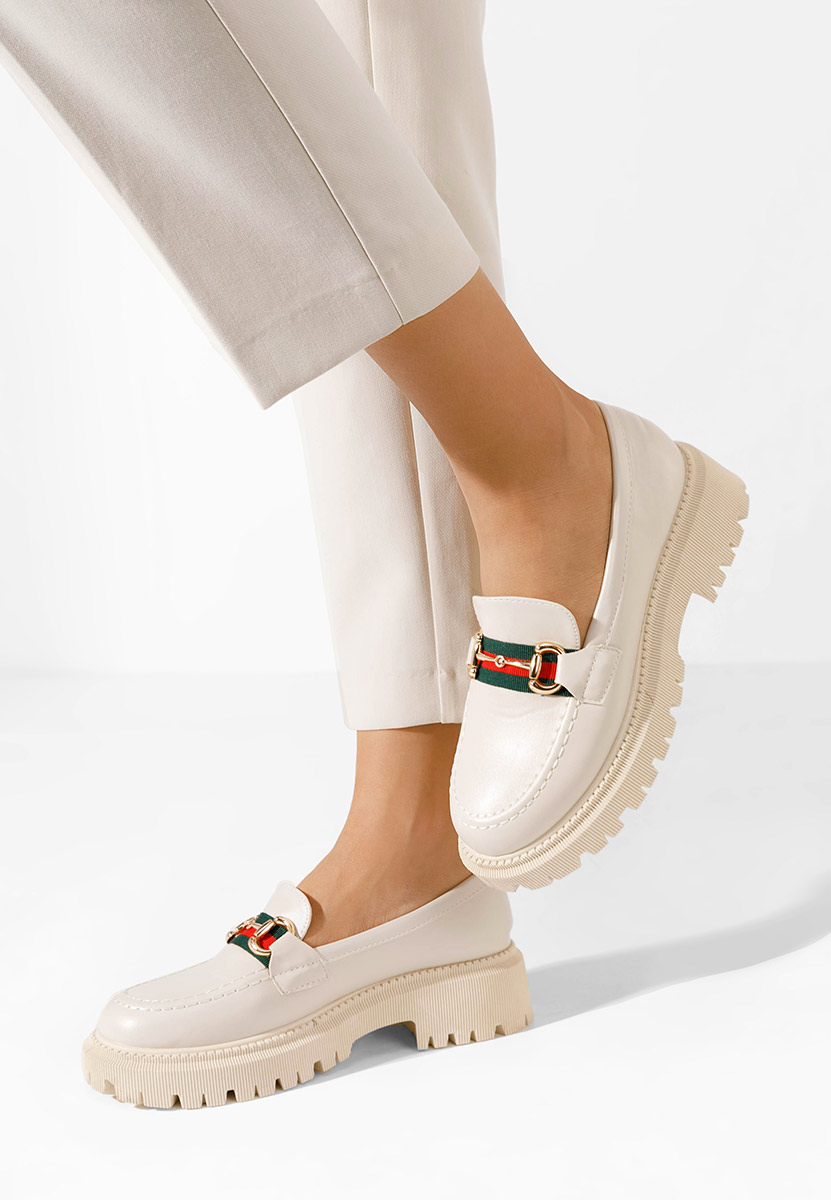 Mocassini con plateau Hindira beige