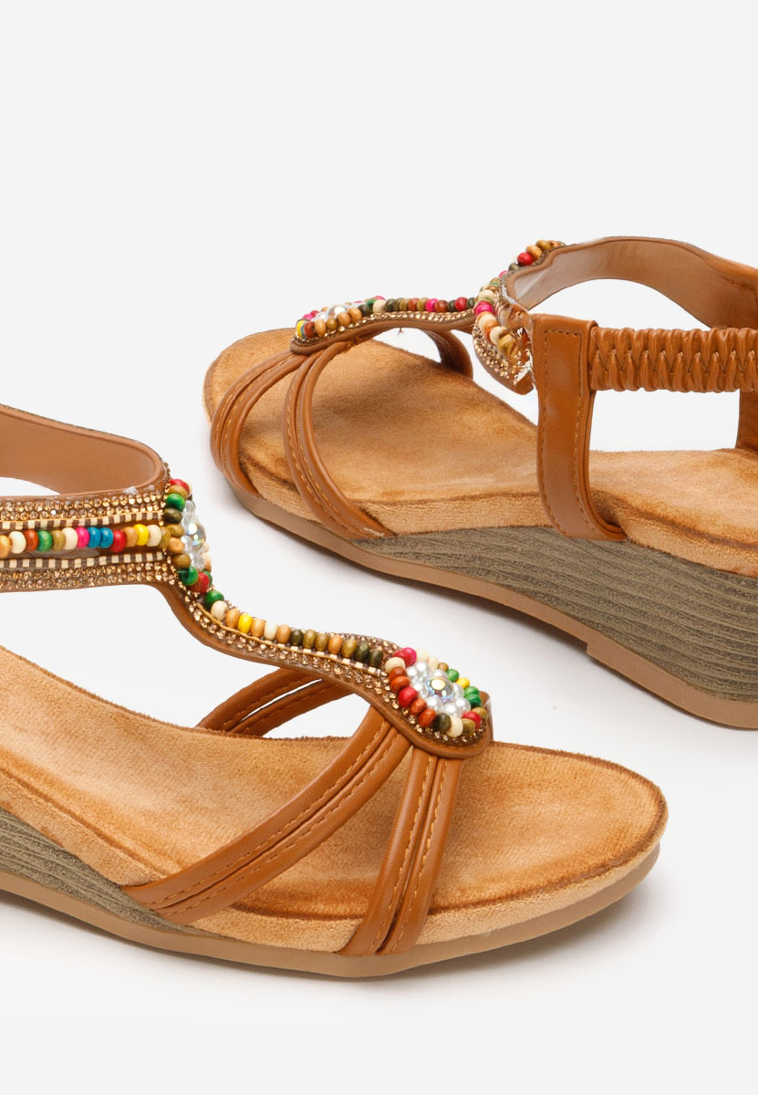 Sandali gioiello Elliesia camel