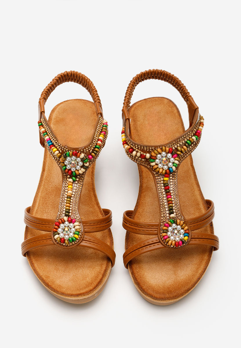 Sandali gioiello Elliesia camel