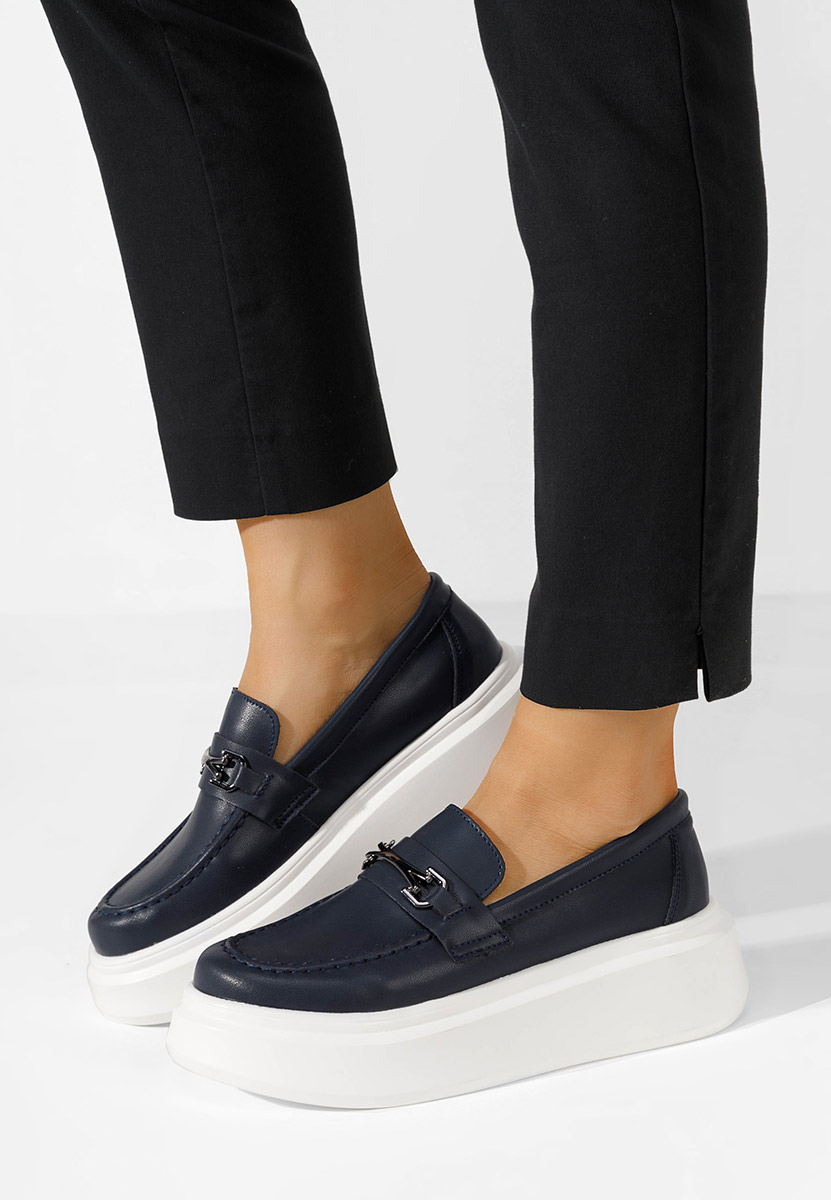 Mocassini pelle Baelia blu marine