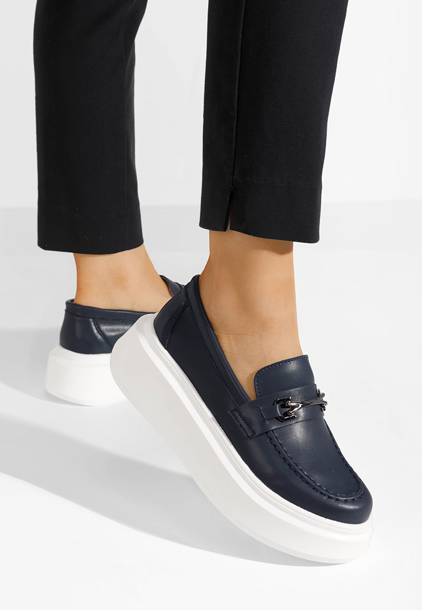 Mocassini pelle Baelia blu marine