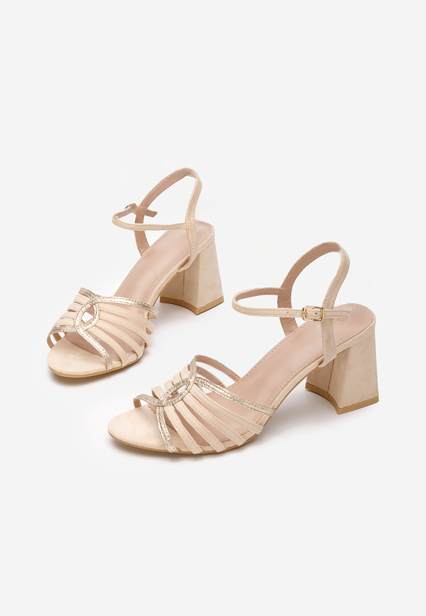 Sandali con tacco largo Comfea beige