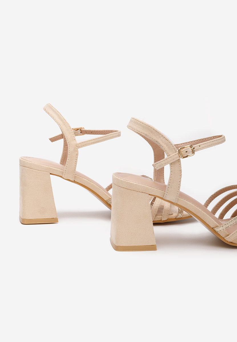 Sandali con tacco largo Comfea beige