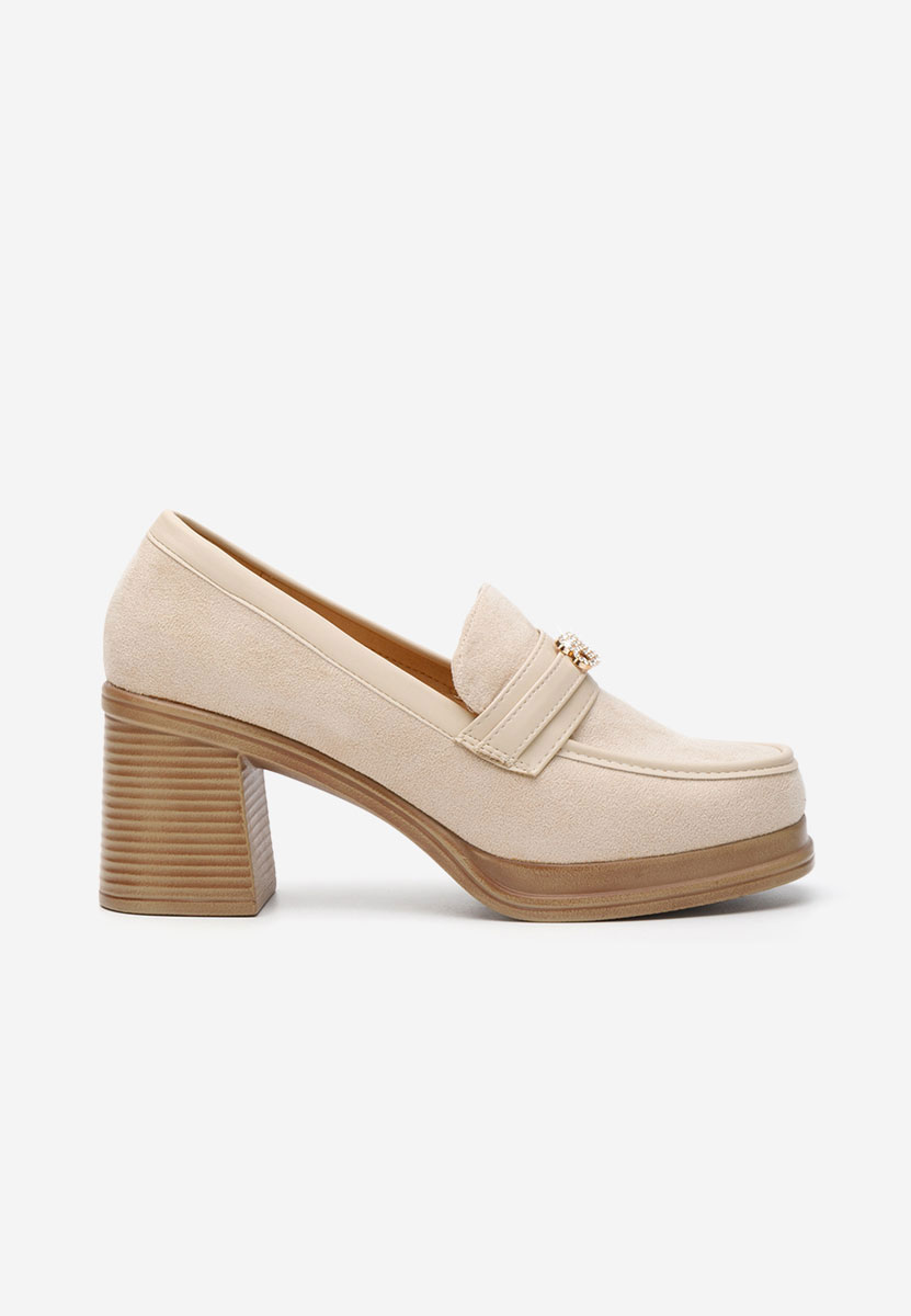 Mocassini con tacco Jonsia beige