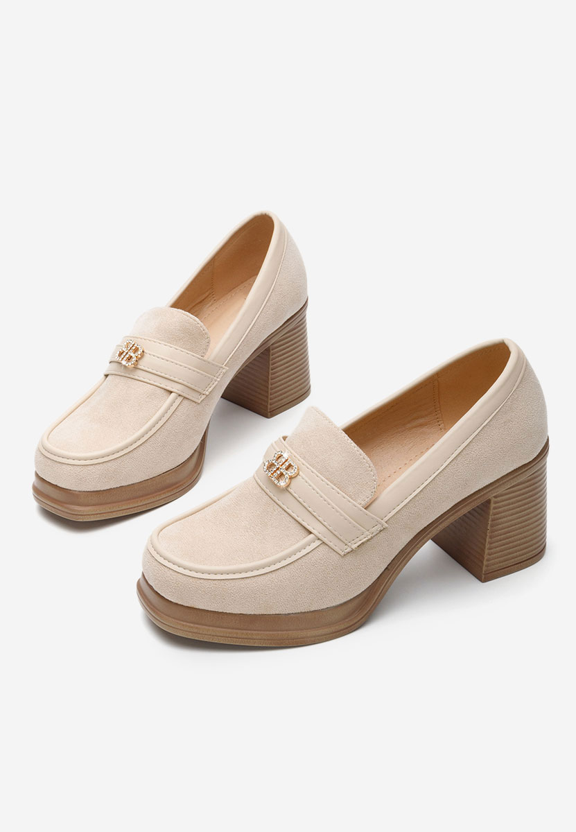 Mocassini con tacco Jonsia beige