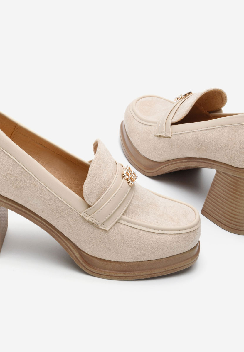 Mocassini con tacco Jonsia beige