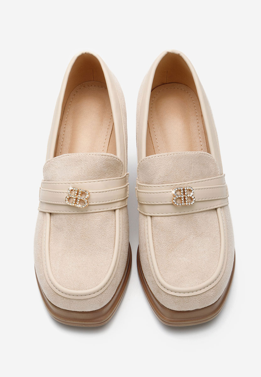 Mocassini con tacco Jonsia beige