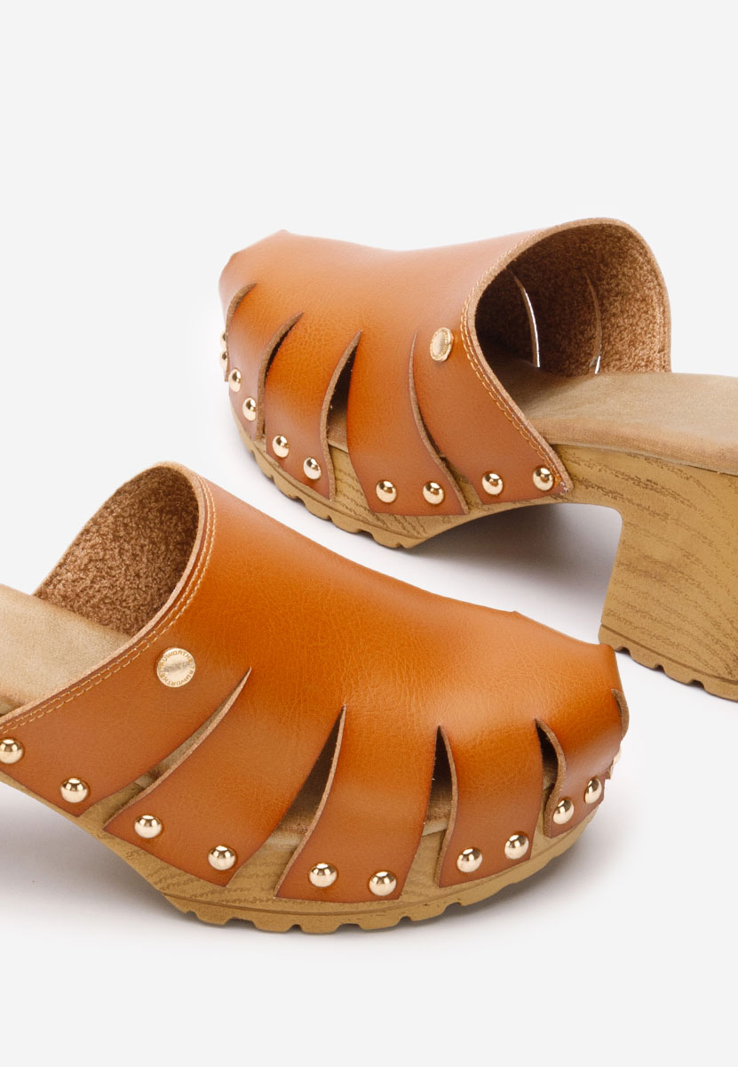 Mules con tacco Vaida camel