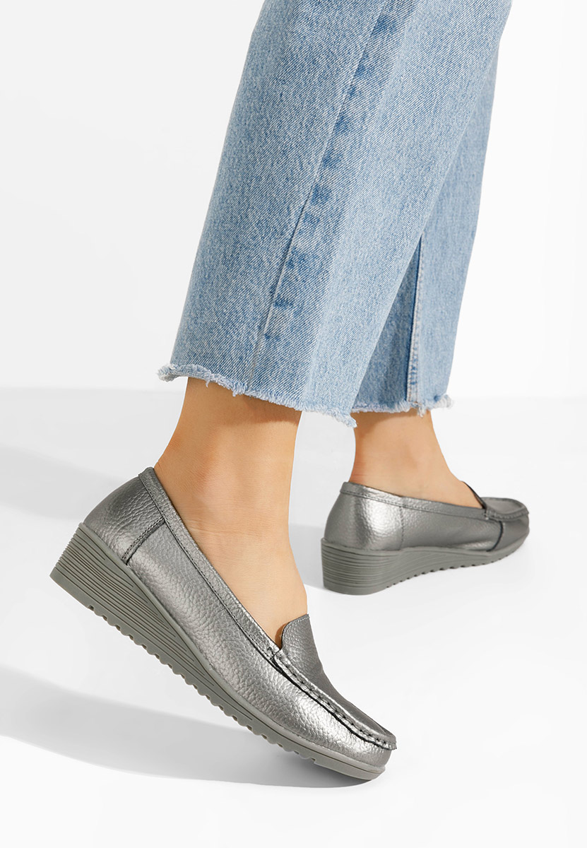 Mocassini donna pelle Storia V2 argento