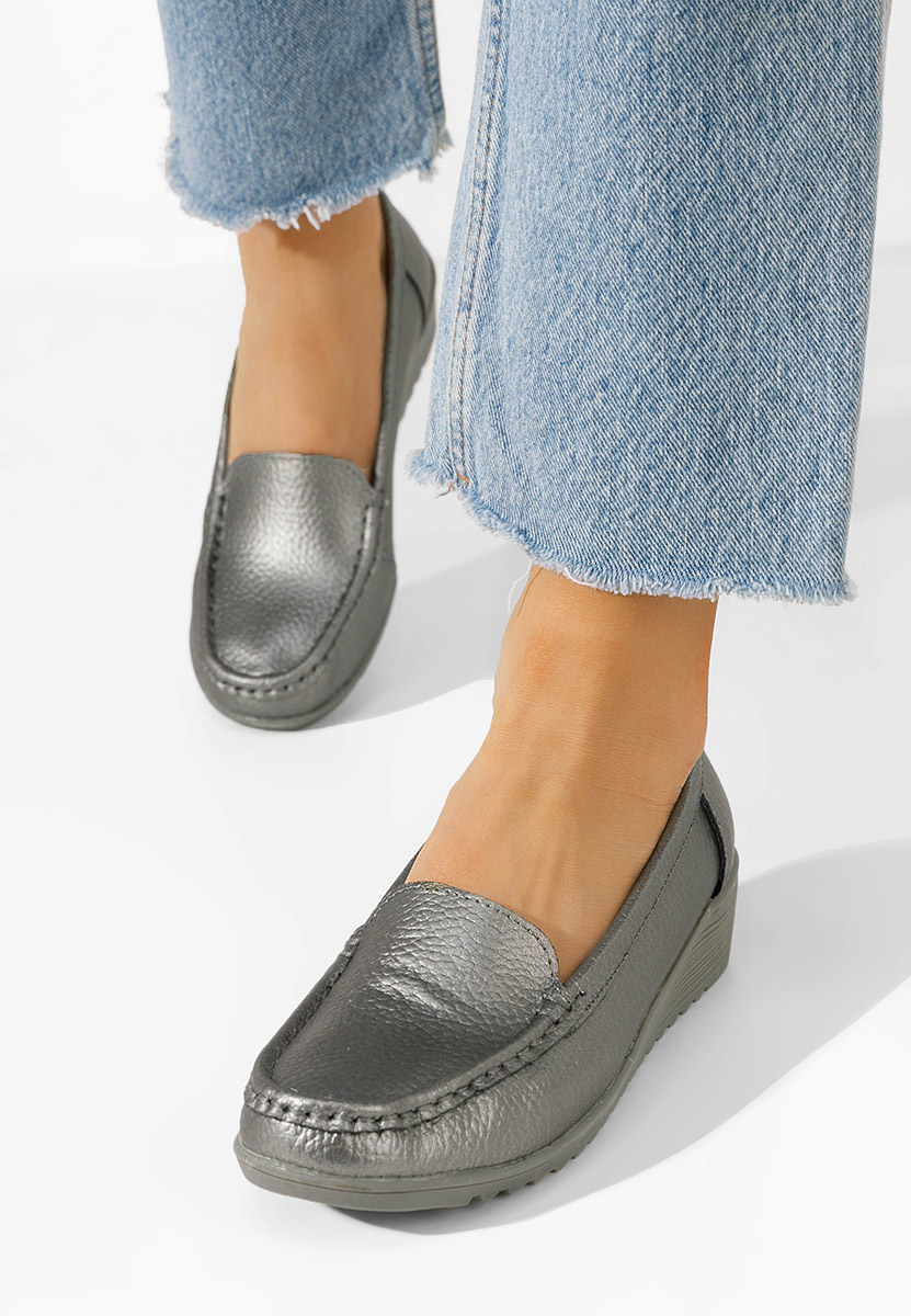 Mocassini donna pelle Storia V2 argento