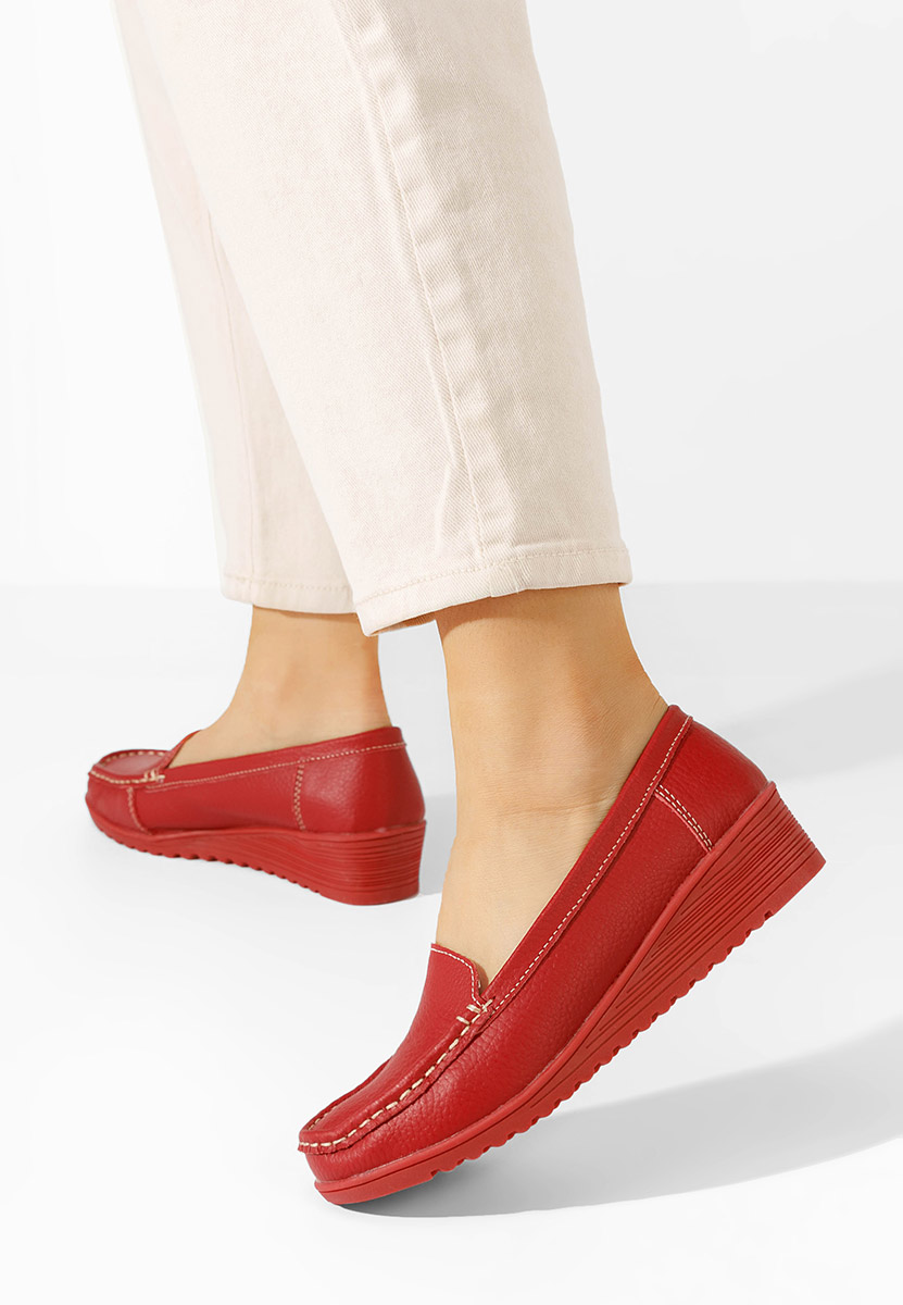Mocassini donna pelle Storia V2 rosso