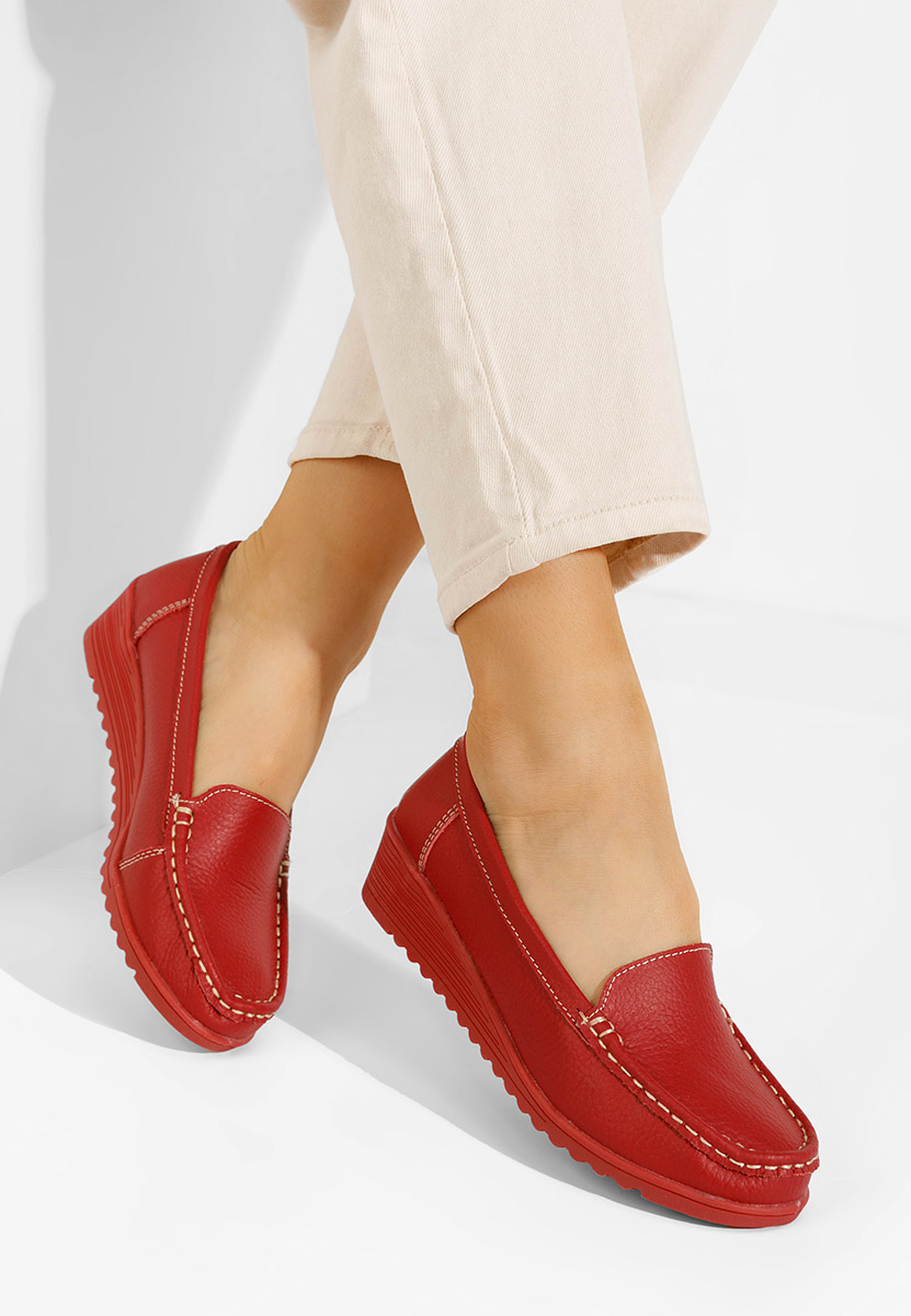 Mocassini donna pelle Storia V2 rosso