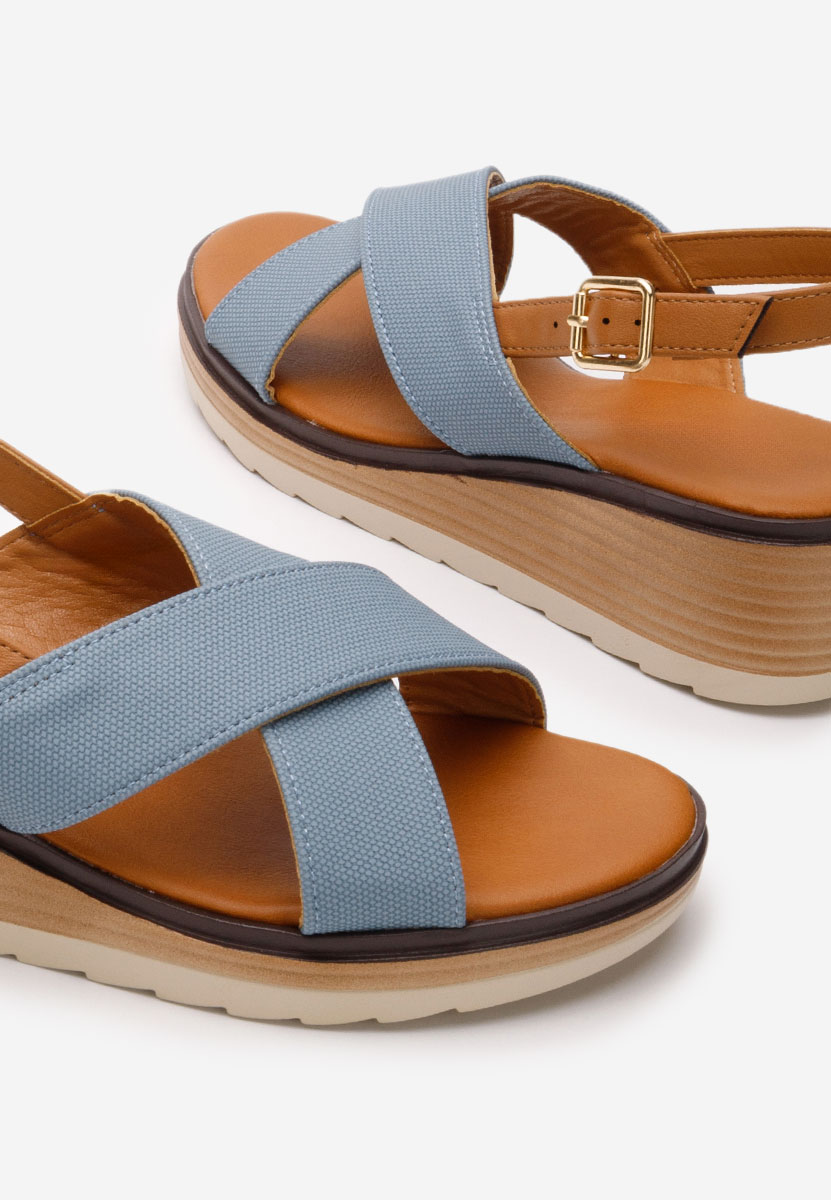 Sandali con zeppa Qinna blu