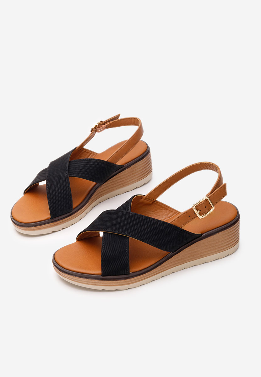 Sandali con zeppa Qinna nero