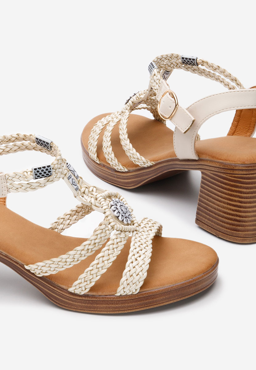 Sandali con tacco largo Stacie beige