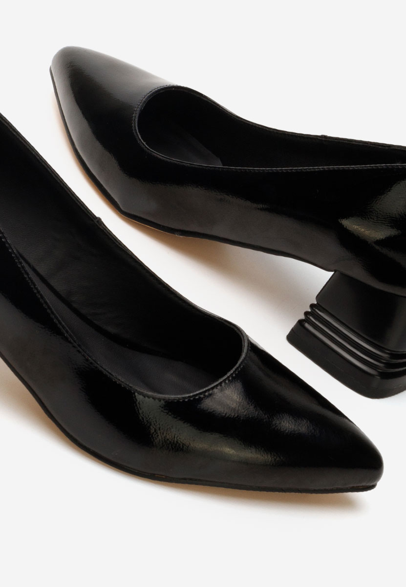 Décolleté tacco largo in pelle Fadicia nero