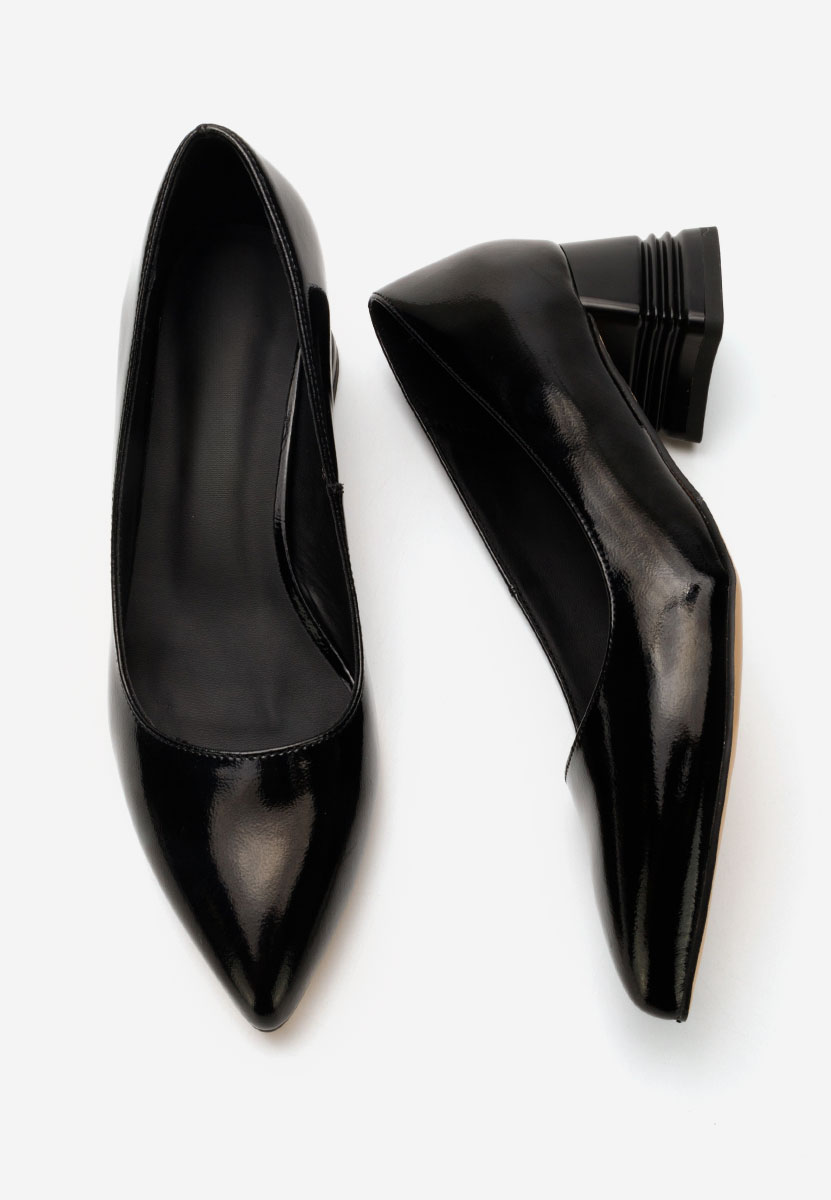 Décolleté tacco largo in pelle Fadicia nero