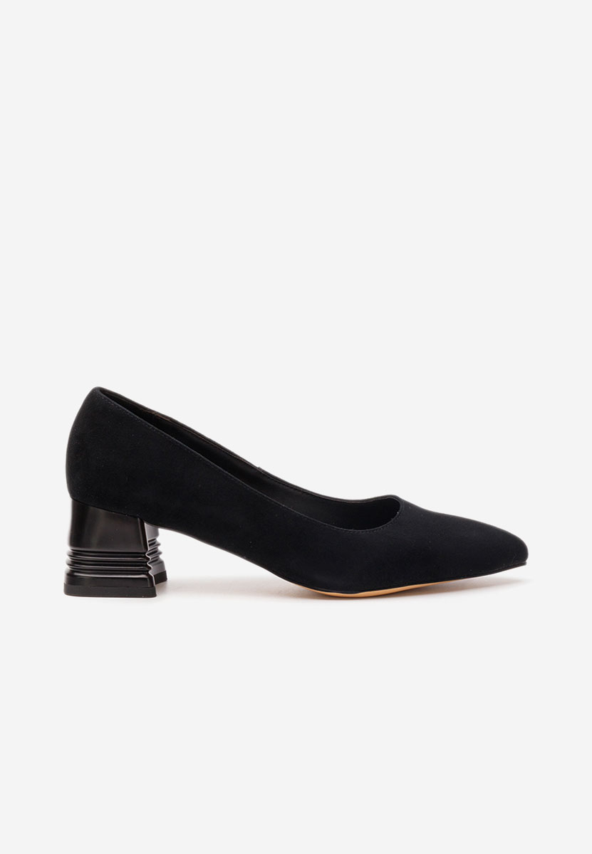Décolleté tacco largo in pelle Fadicia V2 nero