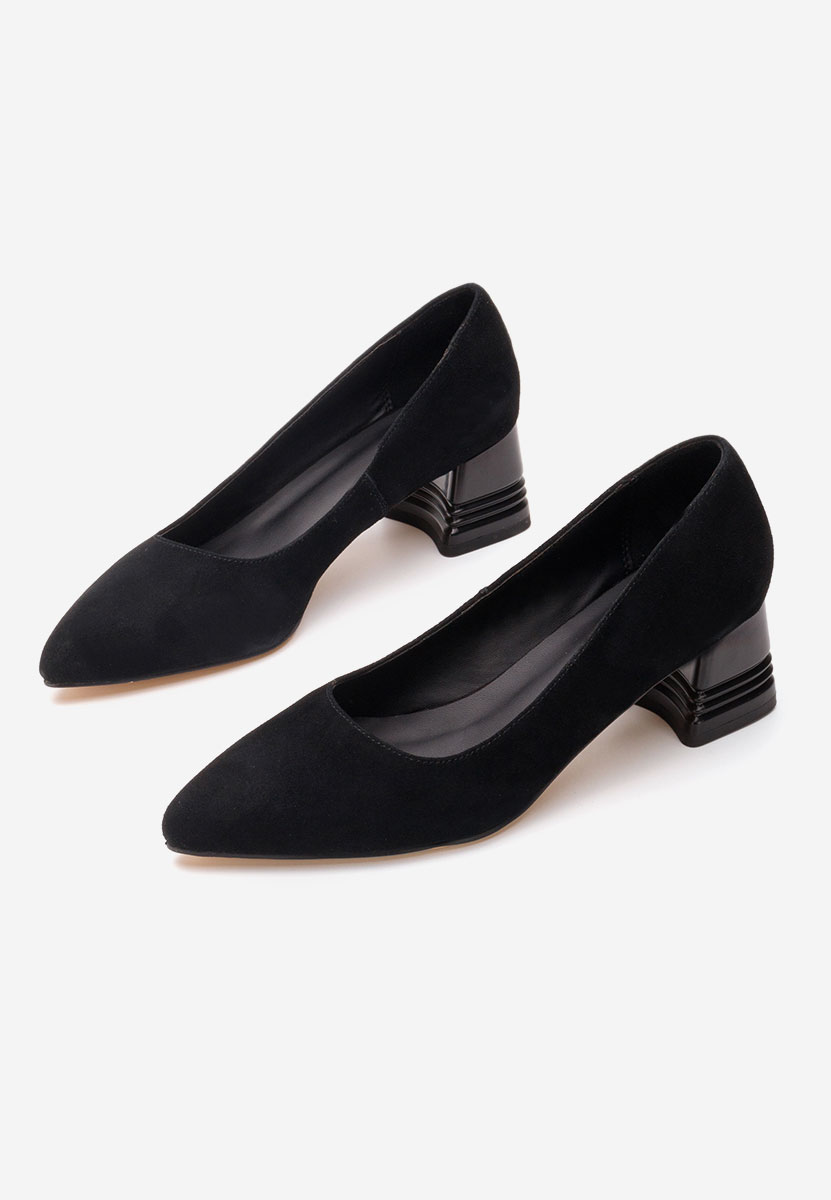Décolleté tacco largo in pelle Fadicia V2 nero