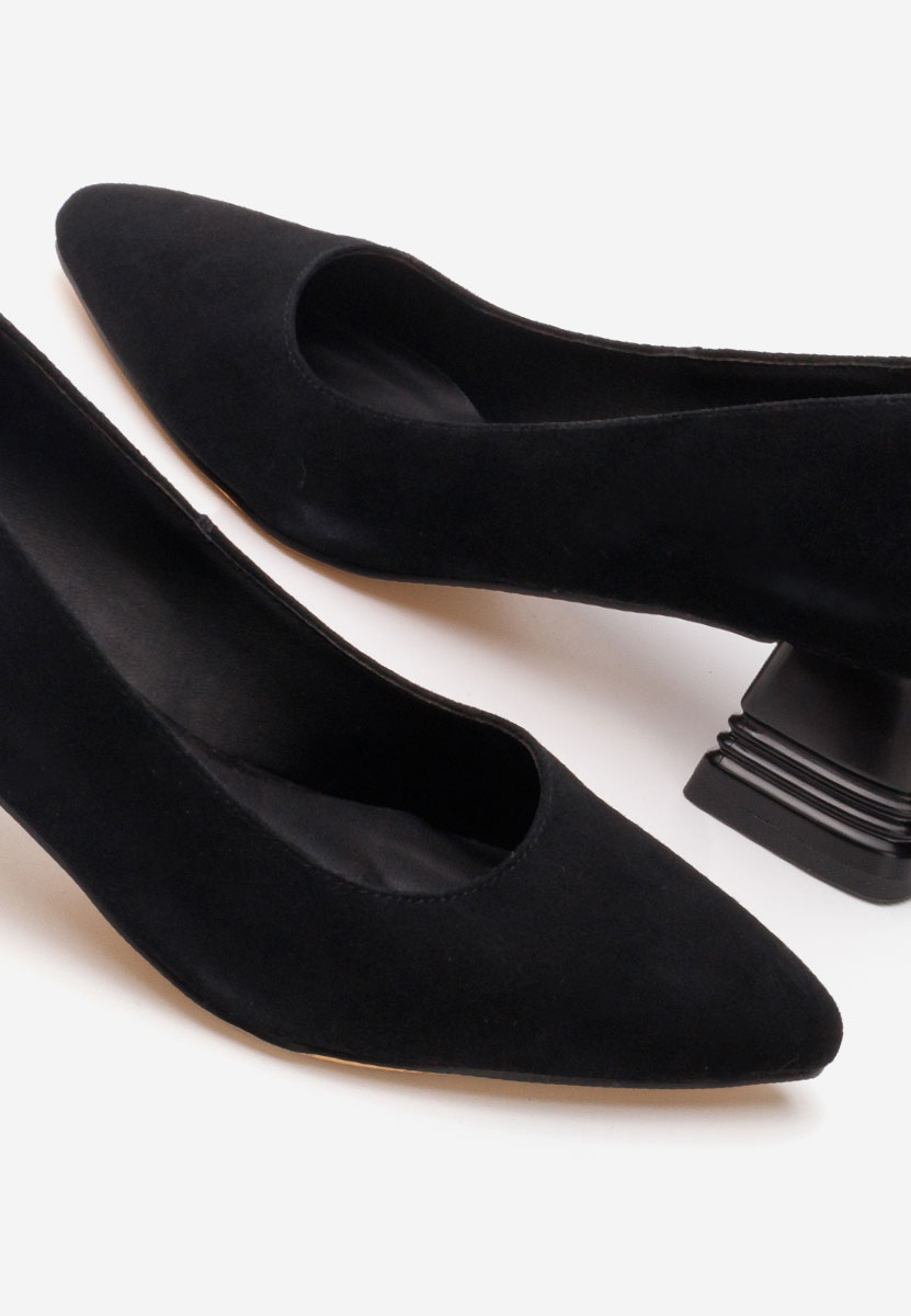 Décolleté tacco largo in pelle Fadicia V2 nero
