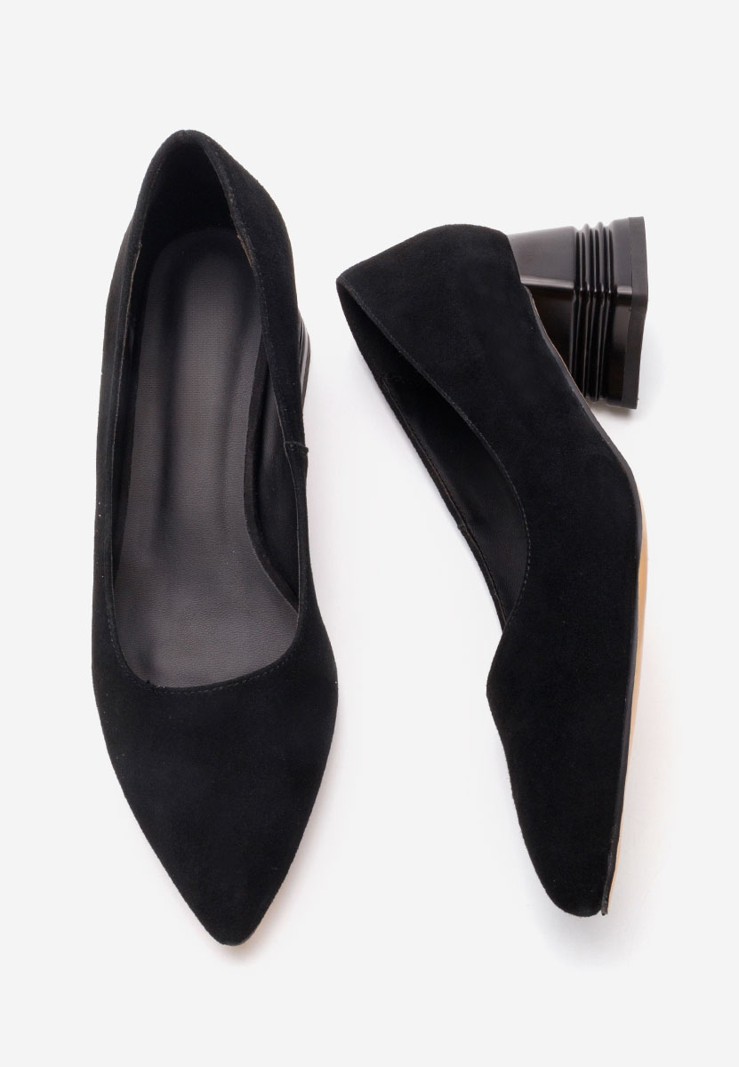 Décolleté tacco largo in pelle Fadicia V2 nero