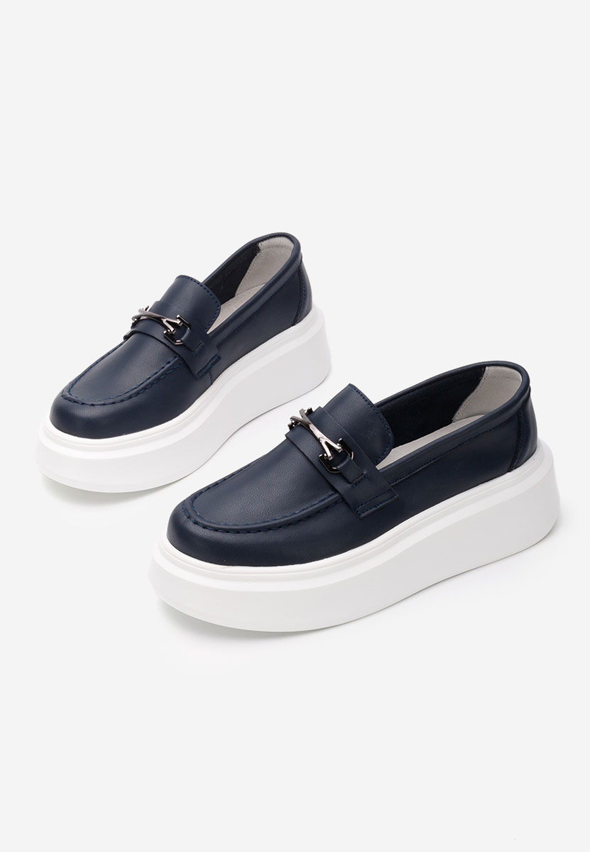 Mocassini pelle Baelia blu marine