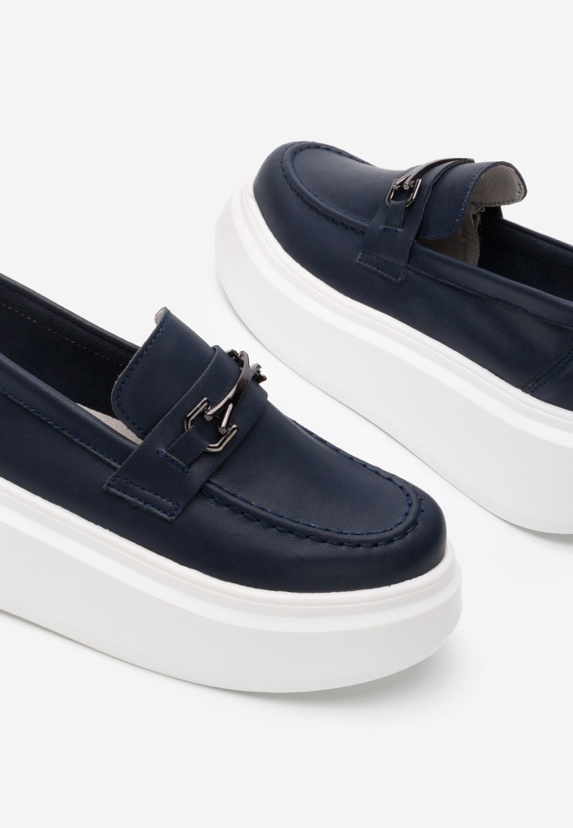 Mocassini pelle Baelia blu marine