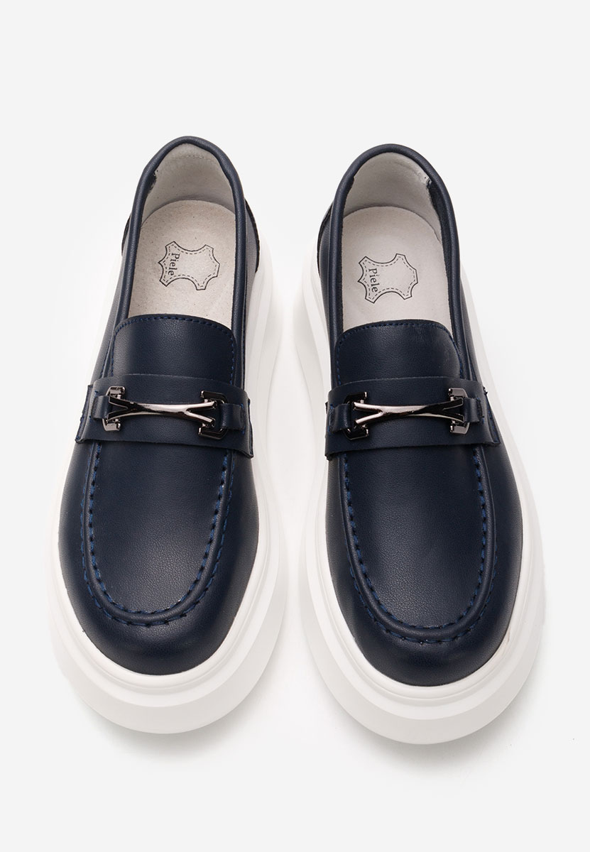 Mocassini pelle Baelia blu marine